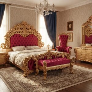 Royal Imperial Hand-Carved Maharaja Bed Set